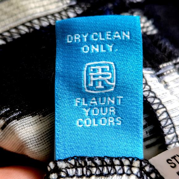 Tori Richard Graphic Print Dress Black White Size 4 Resort Vacation - Picture 7 of 9